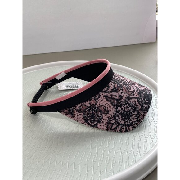 Glove it Rose Lace Visor Women OS Coil Pink Black Outdoor Golf Tennis Sporty NEW - Picture 4 of 6